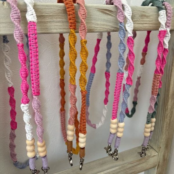 Luminara strap tas tali macrame pola gelombang